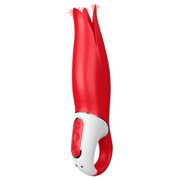 Satisfyer Power Flower - επαναφορτιζόμενος, αδιάβροχος δονητής (κόκκινος) 