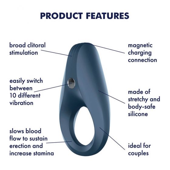Satisfyer Rocket Ring - Αδιάβροχο, δονητικό δαχτυλίδι πέους (μπλε)
