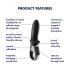 Satisfyer Hot Passion – έξυπνος θερμαινόμενος πρωκτικός δονητής (μαύρος)