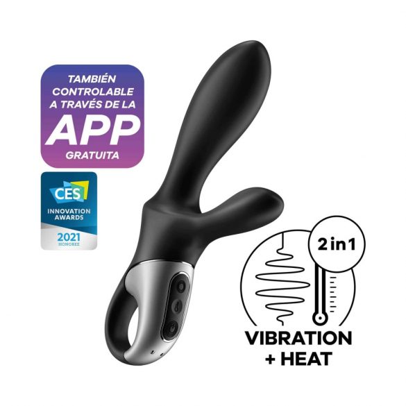 Satisfyer Heat Climax+ - έξυπνος, θερμαντικός, αναλογικός πρωκτικός δονητής (μαύρο) 