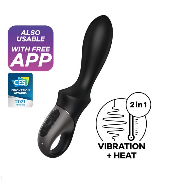 Satisfyer Heat Climax - έξυπνος, θερμαινόμενος πρωκτικός δονητής (μαύρο) 