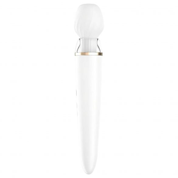 Satisfyer Double Wand-er - έξυπνος δονητής μασάζ (λευκός) 