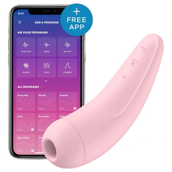 Satisfyer Curvy 2+ - έξυπνος δονητής κλειτορίδας με κυματοειδή αέρα (ροζ)