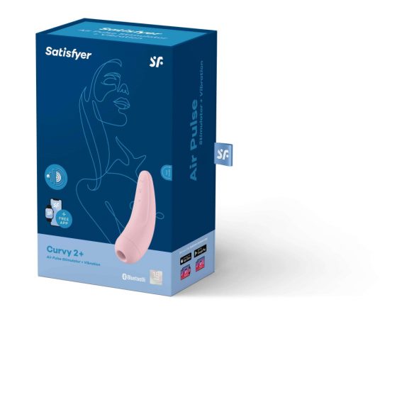 Satisfyer Curvy 2+ - έξυπνος, αδιάβροχος δονητής κλειτορίδας με τεχνολογία κυμάτων αέρα (ροζ)