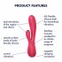 Satisfyer Mono Flex - έξυπνος αδιάβροχος δονητής (κόκκινος) 