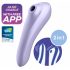 Satisfyer Dual Pleasure - έξυπνος δονητής διπλής λειτουργίας με κύματα αέρα (μοβ) 