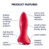 Satisfyer Rotator Plug 1 - επαναφορτιζόμενος δονητής πρωκτού με χάντρες (κόκκινο) 