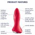 Satisfyer Rotator Plug 1 - επαναφορτιζόμενος δονητής πρωκτού με χάντρες (κόκκινο) 