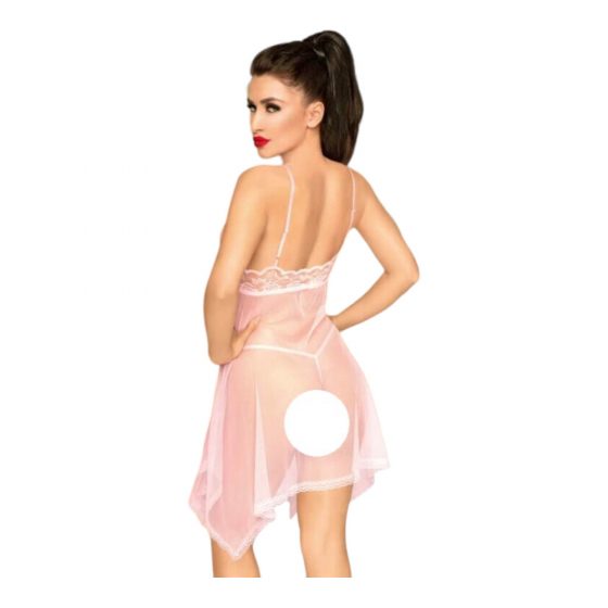 Penthouse Naughty Doll - δαντελωτό φόρεμα και στρινγκ (ροζ)