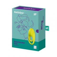   Satisfyer Spectacular - επαναφορτιζόμενο, αδιάβροχο, δονητικό δαχτυλίδι πέους (κίτρινο)