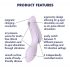 Satisfyer Curvy Trinity 2 - επαναφορτιζόμενος δονητής 2 σε 1 με κυματισμό αέρα (μωβ) 