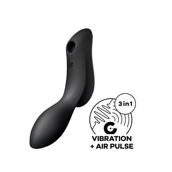 Satisfyer Curvy Trinity 2 - επαναφορτιζόμενος δονητής 2 σε 1 με κυματισμούς αέρα (μαύρο)