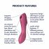 Satisfyer Curvy Trinity 3 - επαναφορτιζόμενος κολπικός και κλειτοριδικός δονητής (κόκκινος) 