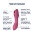 Satisfyer Curvy Trinity 3 - επαναφορτιζόμενος δονητής 2 σε 1 με κύματα αέρα (κόκκινο)