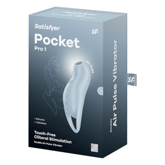 Satisfyer Pocket Pro 1 - επαναφορτιζόμενος, κλειτοριδικός διεγέρτης με αεροκύματα (μπλε)