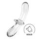 Satisfyer Double Crystal - Διπλό κρυστάλλινο δονητή από γυαλί (διαφανές) 