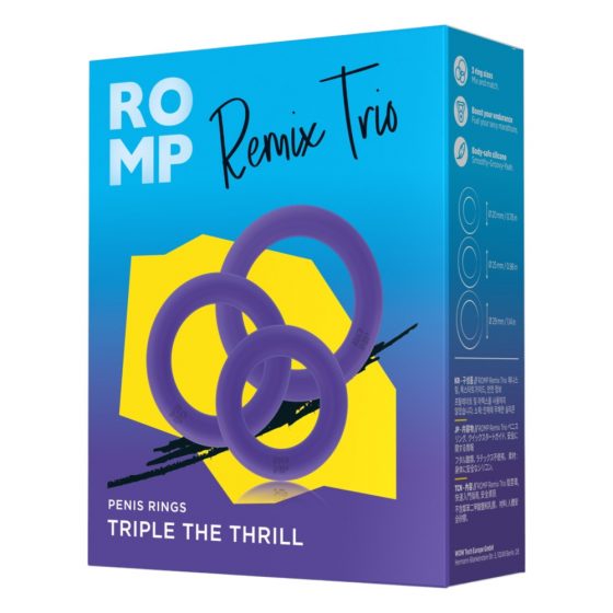 ROMP Remix Τρίο - σετ δακτυλίων πέους - 3 τεμ. (μωβ)