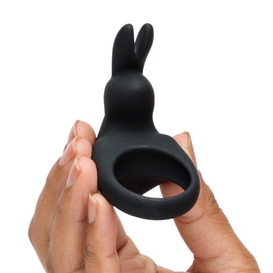Hαppyrabbit Πέος - δακτύλιος πέους με δόνηση και επαναφορτιζόμενη μπαταρία (μαύρο)