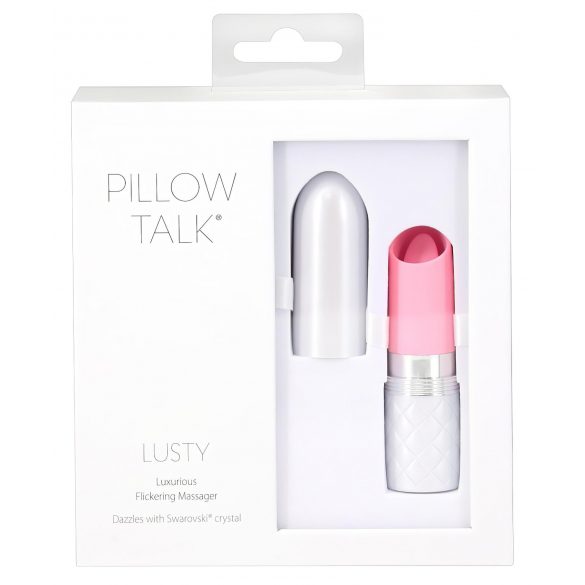 Pillow Talk Lusty - επαναφορτιζόμενος, γλωσσοειδής δονητής μπαστούνι (ροζ) 