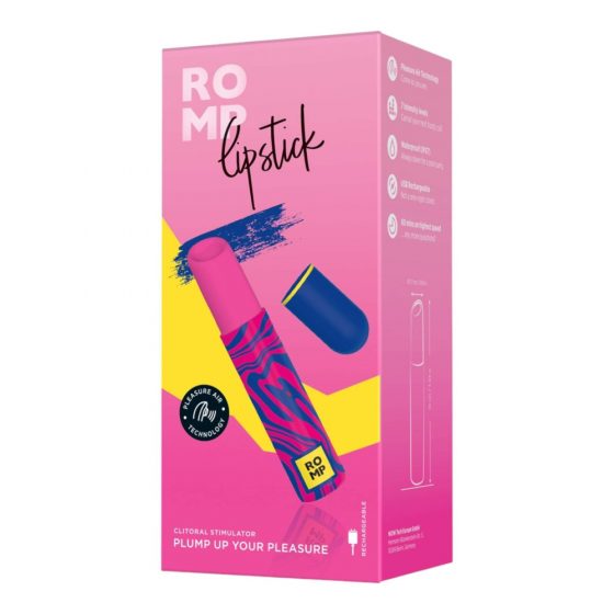 ROMP Κραγιόν - επαναφορτιζόμενος αεροκυμάτων διεγέρτης κλειτορίδας (ροζ)