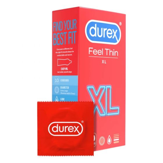 Durex Αίσθηση Λεπτού XL - Αληθοφανής Αίσθηση Προφυλακτικό (10τεμ)
