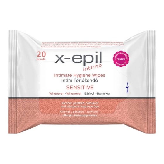 X-Epil Intimo Sensitive - μαντηλάκια για ευαίσθητες περιοχές (20τεμ)