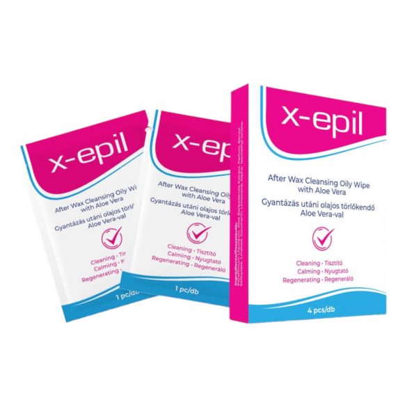 X-Epil - Λάδι μετά την αποτρίχωση μαντηλάκια (4τμχ) - Aloe Vera