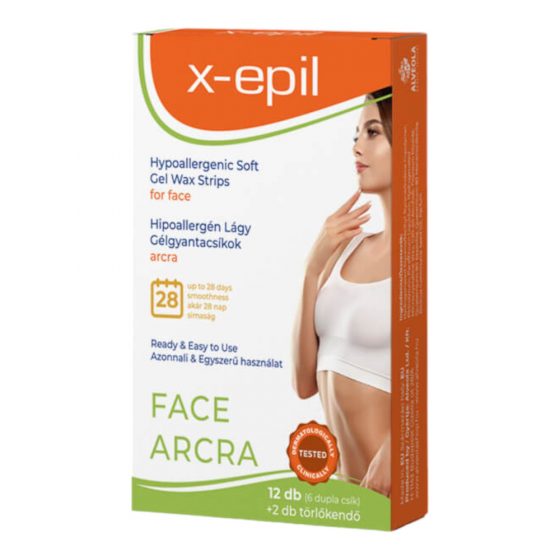 X-Epil - Έτοιμες για χρήση υποαλλεργικές λωρίδες γέλης κερί για το πρόσωπο (12τμχ)