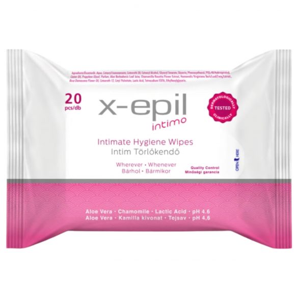 X-Epil Intimo - υγρά μαντηλάκια οικειότητας (20 τεμ)