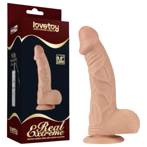 Lovetoy Real Extreme - Δονητής με βάσεις και όρχεις - 23εκ (φυσικό)