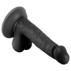  Mr. Rude - Realistic Dildo with Suction Cup and Testicles - 17cm (Black)