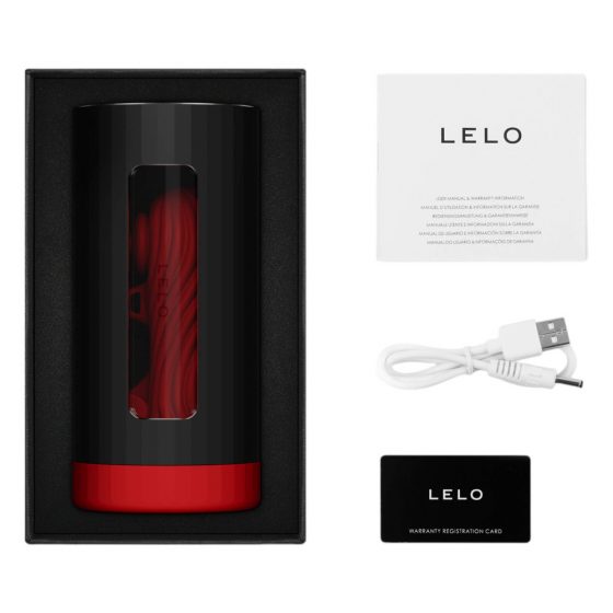 LELO F1s V3 XL - διαδραστικό μαστίγιο (μαύρο-κόκκινο)
