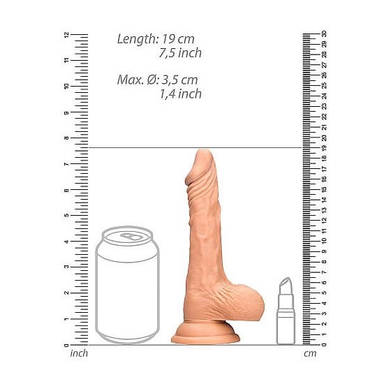 ΡεαλΡοκ Ντονγκ 7 - ρεαλιστικός δονητής με όρχεις (17cm) - φυσικό