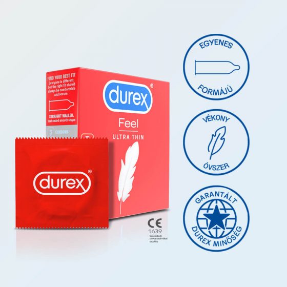 Durex Αίσθηση Υπέρ Λεπτό - υπέρ ρεαλιστικό προφυλακτικό (3 τεμ)