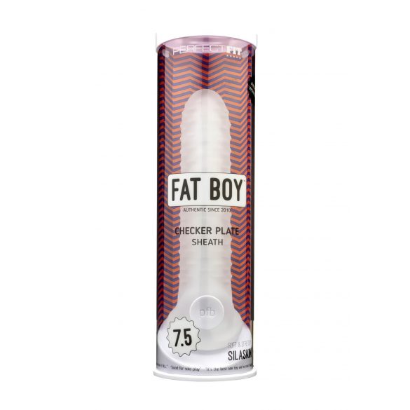 Λιπανόμενη Ανδρική Προέκταση Fat Boy Checker Box (19cm) - γαλακτώδες λευκό 