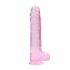 REALROCK - διάφανο ρεαλιστικό dildo - ροζ (22cm)