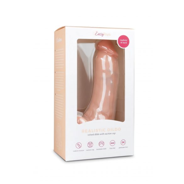 Easytoys - δονητής με βεντούζα και όρχεις (20cm) - φυσικό χρώμα