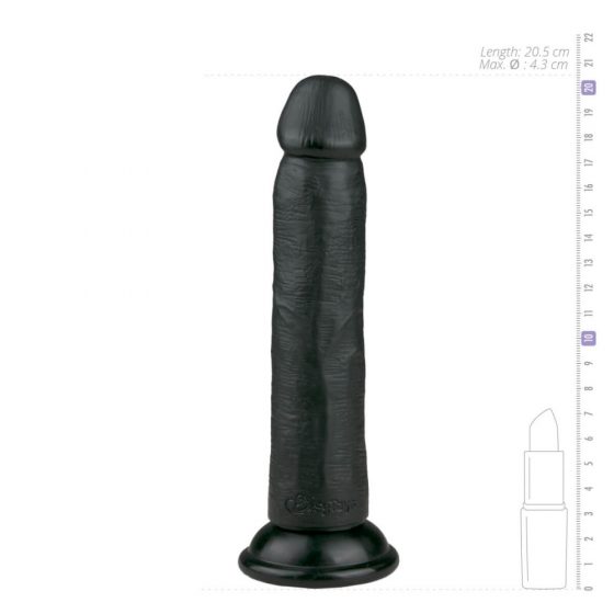 Easytoys - ρεαλιστικό δονητής με βεντούζα (20,5cm) - μαύρο