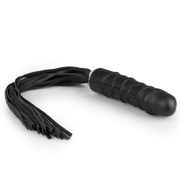 Easytoys Flogger - μαστίγιο και σιλικόνη δονητής σε ένα (μαύρο) 