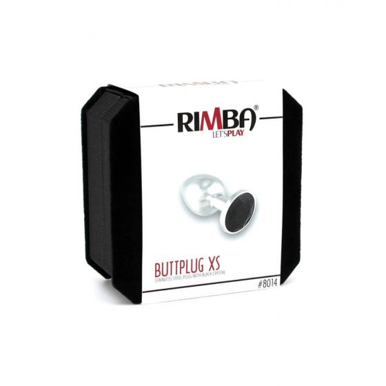Rimba XS - μαύρη πετράδια, μεταλλικό πρωκτικό δονητή (ασημί)
