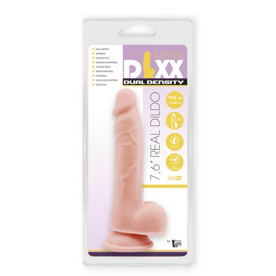 Κύριος Dixx 7.6 - με βεντούζα και όρχεις - φυσικό (19,5cm)