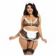 Dreamgirls Maid Plus Size Sheer Mesh - στολή καμαριέρας (XL-XXL) 