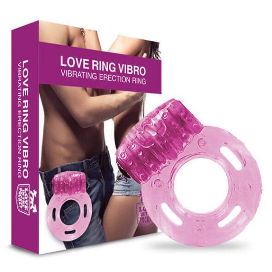 Αγάπη στην Τσέπη - εφάπαξ δονητικός δακτύλιος πέους (ροζ)