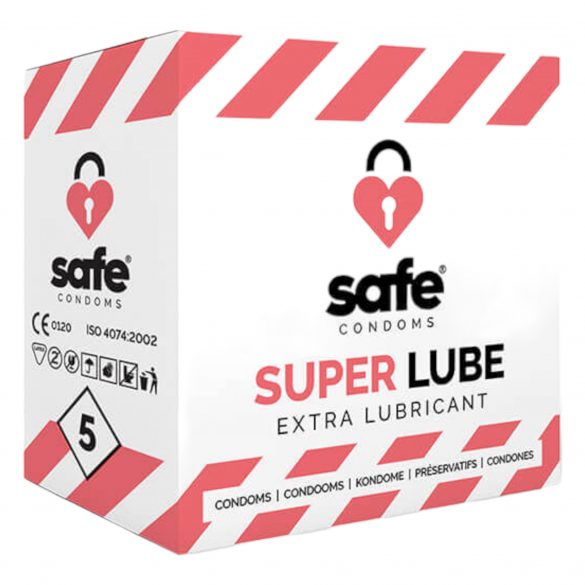 SAFE Super Lube - εξαιρετικά λιπαντικό προφυλακτικό (5τμχ) 