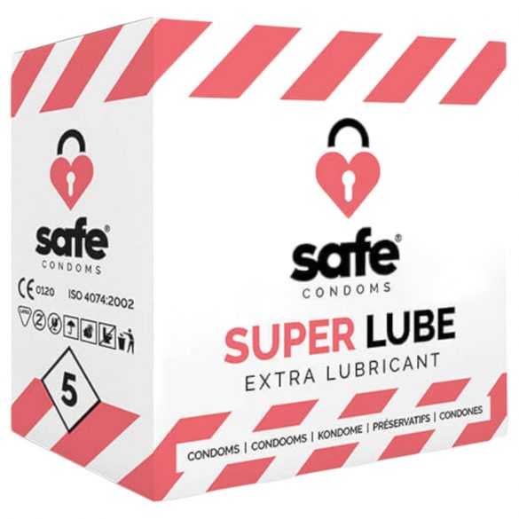 SAFE Super Lube - εξαιρετικά λιπαντικό προφυλακτικό (5τμχ) 