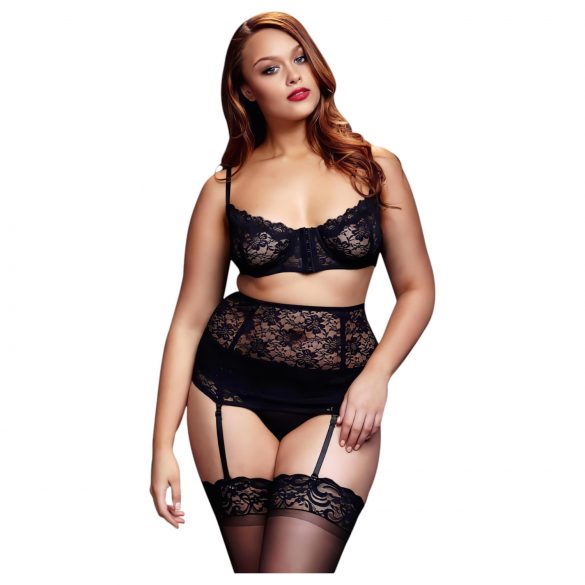 BACI Plus Size - δαντελένια εσώρουχα τριάδα - μαύρο (XL-XXL) 