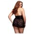 BACI Plus Size - δαντελωτό babydoll με λαιμόκοψη - μαύρο (XL-XXL)