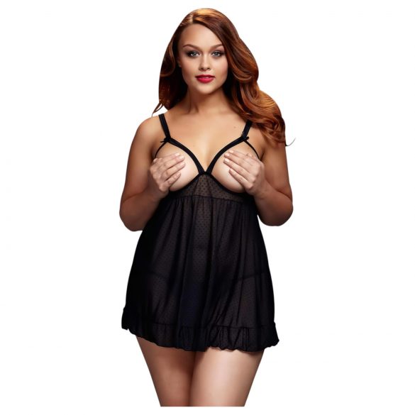 BACI Plus Size - ανοιχτό, πουά babydoll - μαύρο (XL-XXL) 