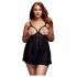 BACI Plus Size - ανοιχτό, πουά babydoll - μαύρο (XL-XXL) 