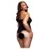 / BACI Plus Size - διαφανές κορμάκι με λαιμοδέτη - μαύρο (XL-XXL)